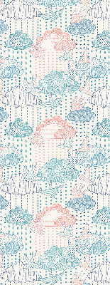 Store enrouleur avec des nuages colorés et des motifs