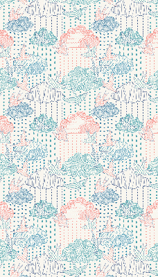 Store enrouleur avec des nuages colorés et des motifs
