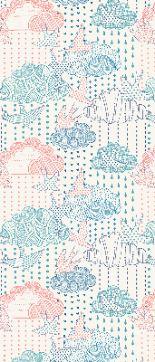 Store enrouleur avec des nuages colorés et des motifs