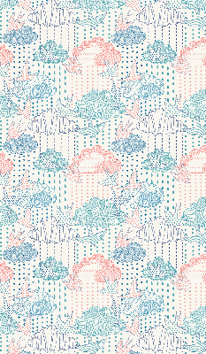 Store enrouleur avec des nuages colorés et des motifs
