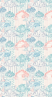 Store enrouleur avec des nuages colorés et des motifs