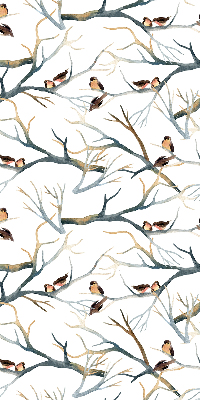 Store enrouleur avec motif d’oiseaux sur un arbre
