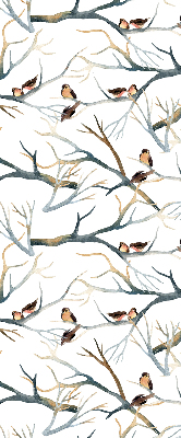 Store enrouleur avec motif d’oiseaux sur un arbre