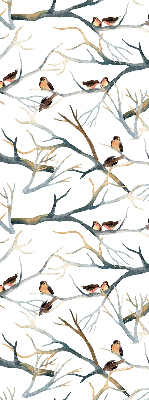 Store enrouleur avec motif d’oiseaux sur un arbre