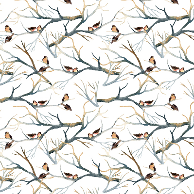 Store enrouleur avec motif d’oiseaux sur un arbre