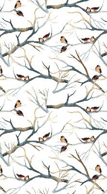 Store enrouleur avec motif d’oiseaux sur un arbre