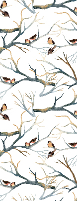 Store enrouleur avec motif d’oiseaux sur un arbre