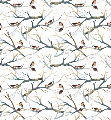 Store enrouleur avec motif d’oiseaux sur un arbre