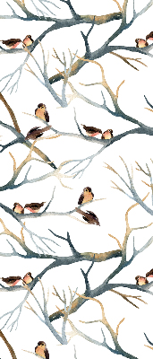 Store enrouleur avec motif d’oiseaux sur un arbre
