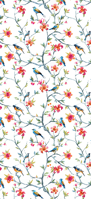 Store intérieur fenêtre avec motif d’un oiseau sur une branche