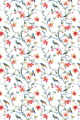 Store intérieur fenêtre avec motif d’un oiseau sur une branche
