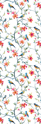 Store intérieur fenêtre avec motif d’un oiseau sur une branche