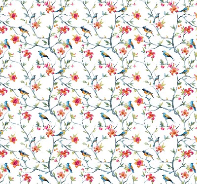 Store intérieur fenêtre avec motif d’un oiseau sur une branche