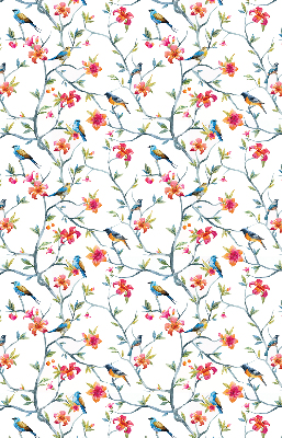 Store intérieur fenêtre avec motif d’un oiseau sur une branche