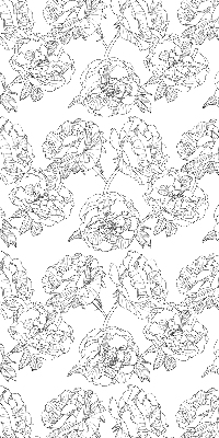 Store intérieur avec motif de roses dessinées