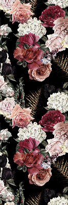 Store intérieur avec un bouquet de roses