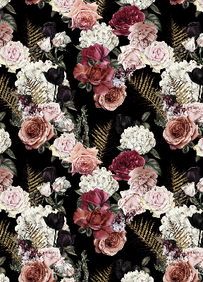 Store intérieur avec un bouquet de roses