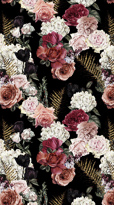 Store intérieur avec un bouquet de roses