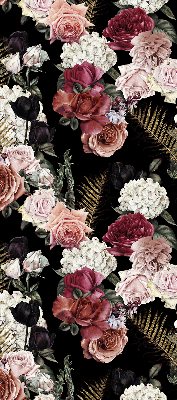 Store intérieur avec un bouquet de roses