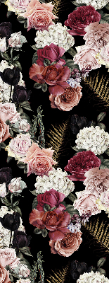 Store intérieur avec un bouquet de roses