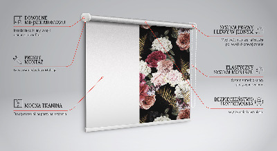 Store intérieur avec un bouquet de roses