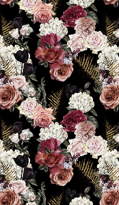 Store intérieur avec un bouquet de roses