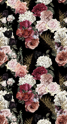 Store intérieur avec un bouquet de roses