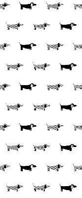 Store intérieur fenêtre avec motif de chiens dessinés