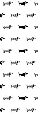 Store intérieur fenêtre avec motif de chiens dessinés