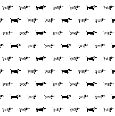 Store intérieur fenêtre avec motif de chiens dessinés
