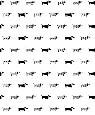 Store intérieur fenêtre avec motif de chiens dessinés