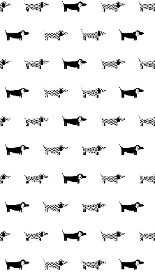 Store intérieur fenêtre avec motif de chiens dessinés