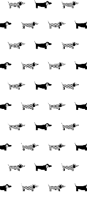 Store intérieur fenêtre avec motif de chiens dessinés