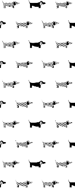 Store intérieur fenêtre avec motif de chiens dessinés