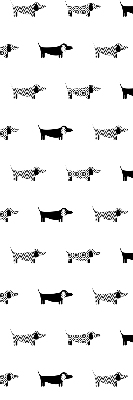 Store intérieur fenêtre avec motif de chiens dessinés