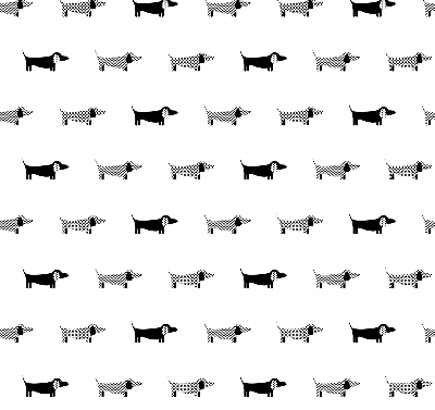 Store intérieur fenêtre avec motif de chiens dessinés