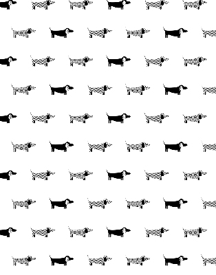 Store intérieur fenêtre avec motif de chiens dessinés