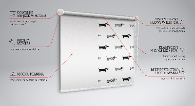 Store intérieur fenêtre avec motif de chiens dessinés