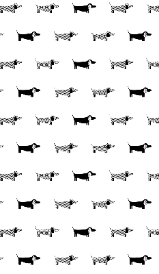 Store intérieur fenêtre avec motif de chiens dessinés