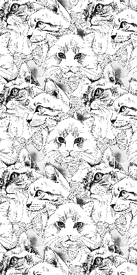 Stores pour fenêtre d'intérieur avec motif de chats dessinés