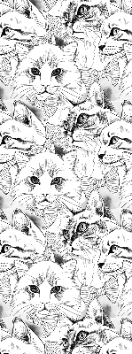 Stores pour fenêtre d'intérieur avec motif de chats dessinés