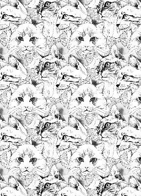 Stores pour fenêtre d'intérieur avec motif de chats dessinés