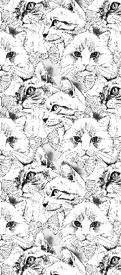 Stores pour fenêtre d'intérieur avec motif de chats dessinés