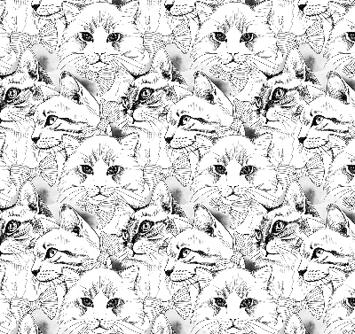 Stores pour fenêtre d'intérieur avec motif de chats dessinés