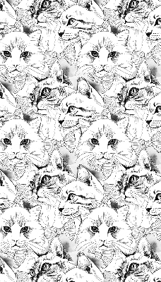 Stores pour fenêtre d'intérieur avec motif de chats dessinés