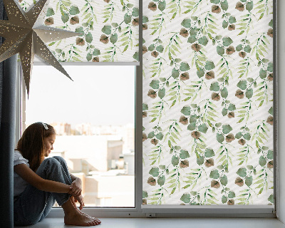 Store intérieur fenêtre feuilles vertes