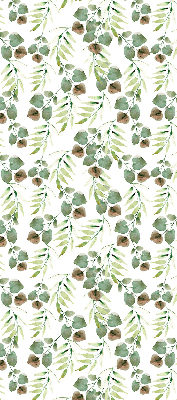 Store intérieur fenêtre feuilles vertes