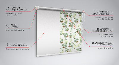 Store intérieur fenêtre feuilles vertes