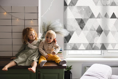 Store enrouleur de motif triangulaire gris