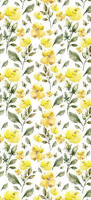 Store enrouleur avec fleurs jaunes